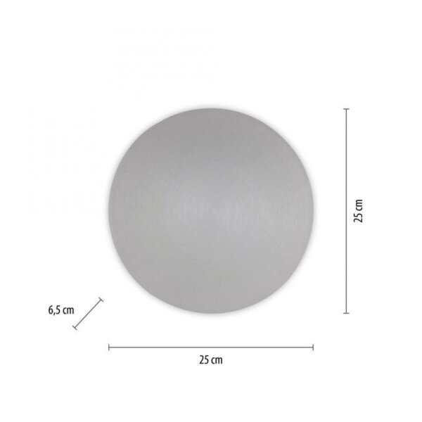 Applique murale LED rechargeable Gris Ø25 cm gradable Télécommande