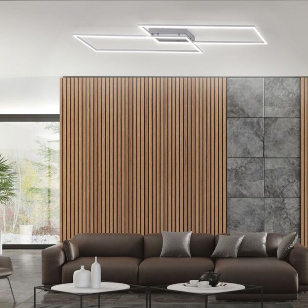 Lampe de plafonnier LED à intensité variable en acier 41 W 5400 lm Moderne
