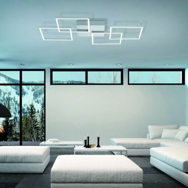 Lampe de plafonnier LED à intensité variable 80 cm 4424 lm en acier