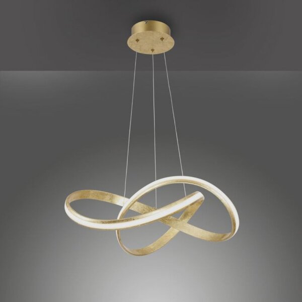 Suspension LED incurvée dorée 30 W dimmable