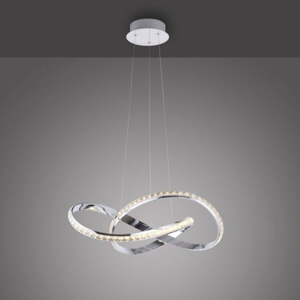 Lampe LED à suspendre en chrome dimmable 30 W L:57 cm élégante