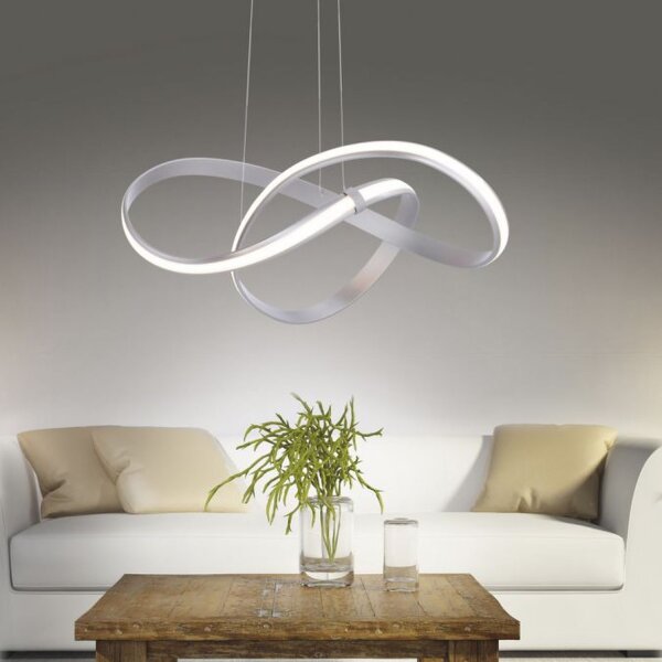 Suspension LED incurvée en acier 3000 K dimmable