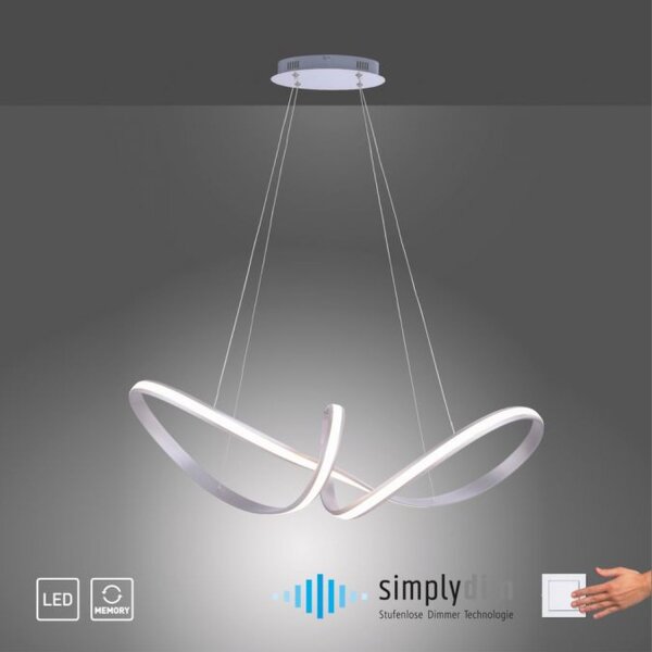 Lampe LED suspendue de style en acier L:91 cm 39 W dimmable