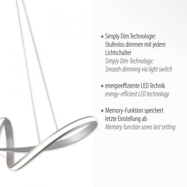 Lampe LED suspendue de style en acier L:91 cm 39 W dimmable