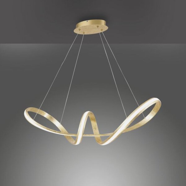 Suspension LED incurvée en or L:91 cm dimmable