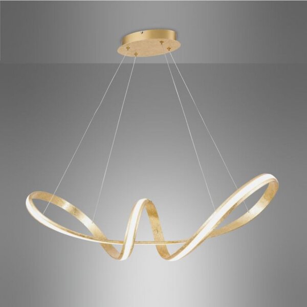 Suspension LED incurvée en or L:91 cm dimmable