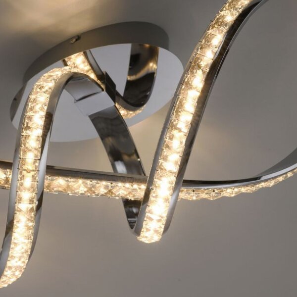 Lampe de plafonnier LED élégante en chrome dimmable 30 W L:65 cm