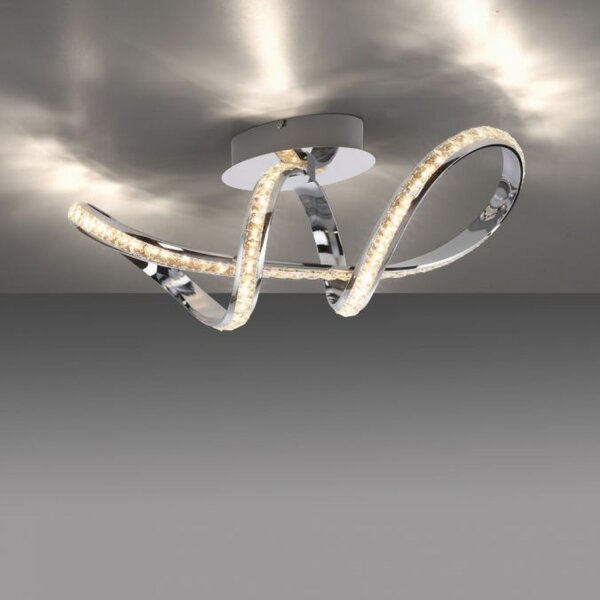 Lampe de plafonnier LED élégante en chrome dimmable 30 W L:65 cm
