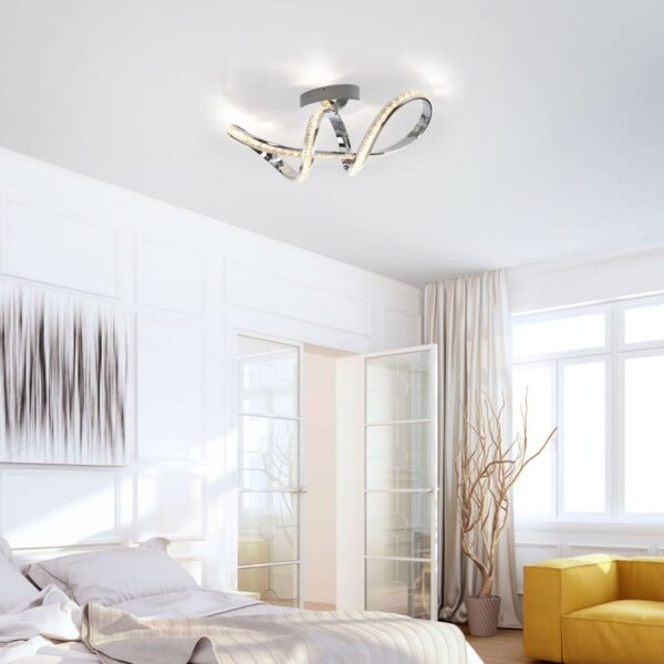 Lampe de plafonnier LED élégante en chrome dimmable 30 W L:65 cm