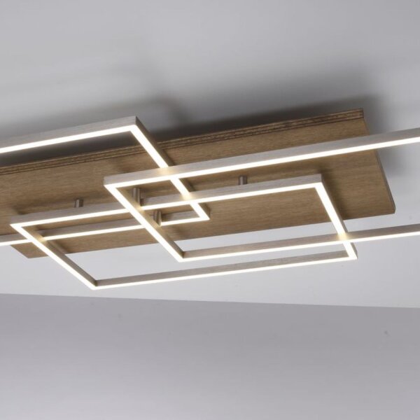 Confortable Lampe de plafonnier LED en bois L:82 cm 4320 lm dimmable