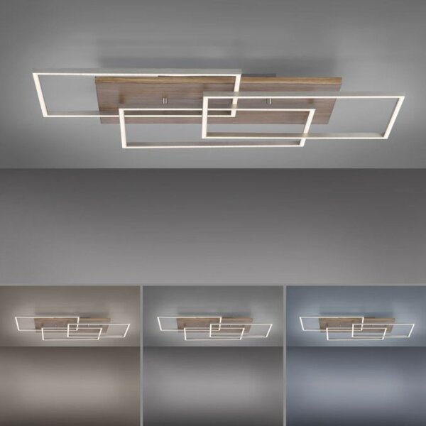 Confortable Lampe de plafonnier LED en bois L:82 cm 4320 lm dimmable