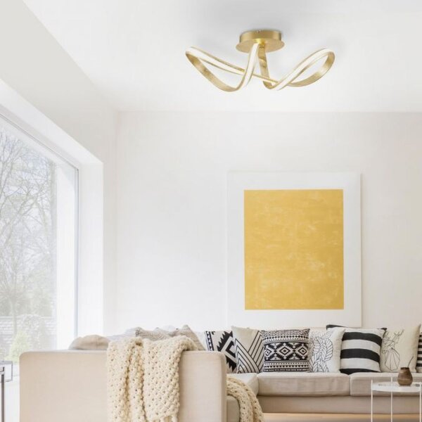 Plafonnier LED à intensité variable Métal doré 2050 lm Moderne