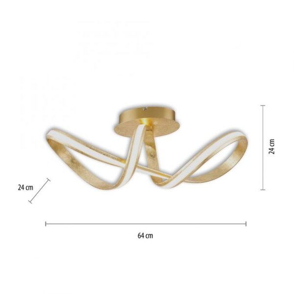 Plafonnier LED à intensité variable Métal doré 2050 lm Moderne