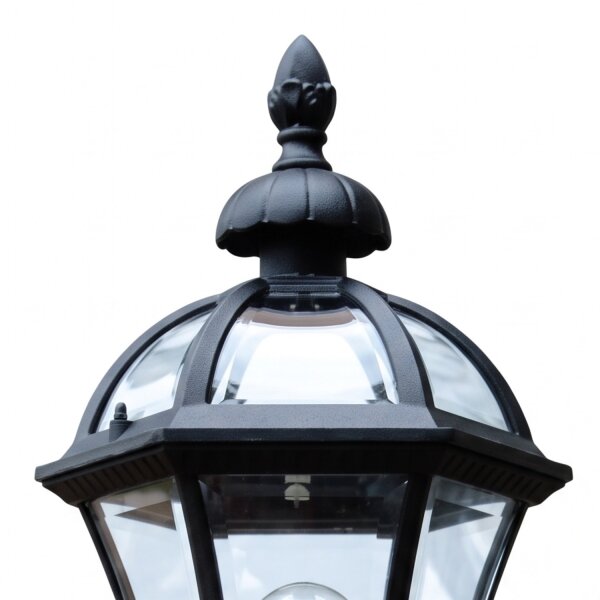 Elégant luminaire sur mât GWEN Noir Rustique 192cm chemin