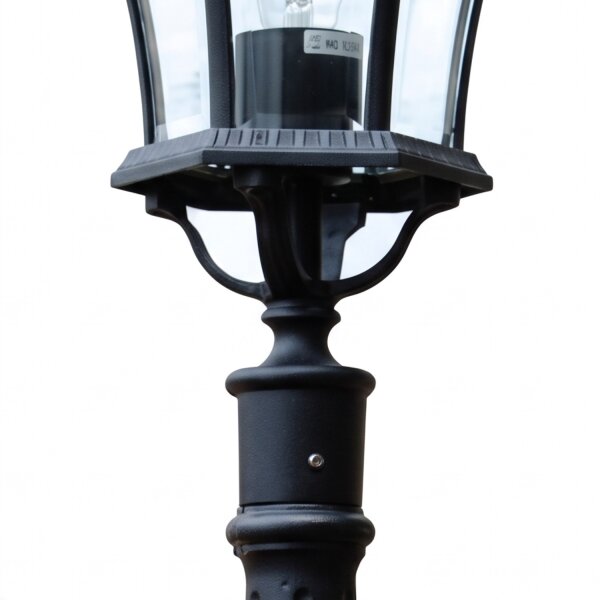 Elégant luminaire sur mât GWEN Noir Rustique 192cm chemin