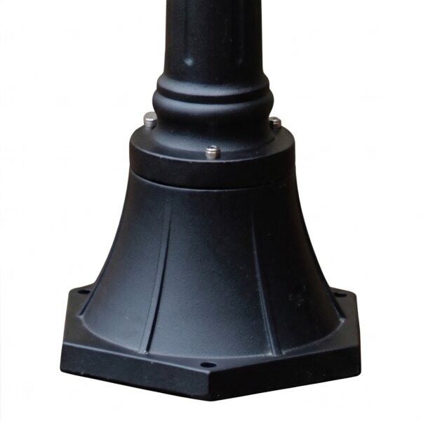 Elégant luminaire sur mât GWEN Noir Rustique 192cm chemin