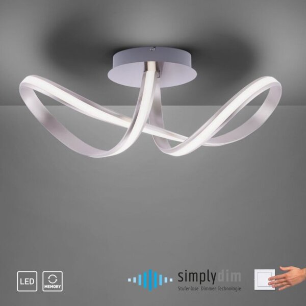 Lampe de plafonnier LED à intensité variable Métal en acier 2050 lm Moderne