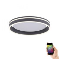 Plafonnier rond à LED Anthracite Ø40 cm 27...