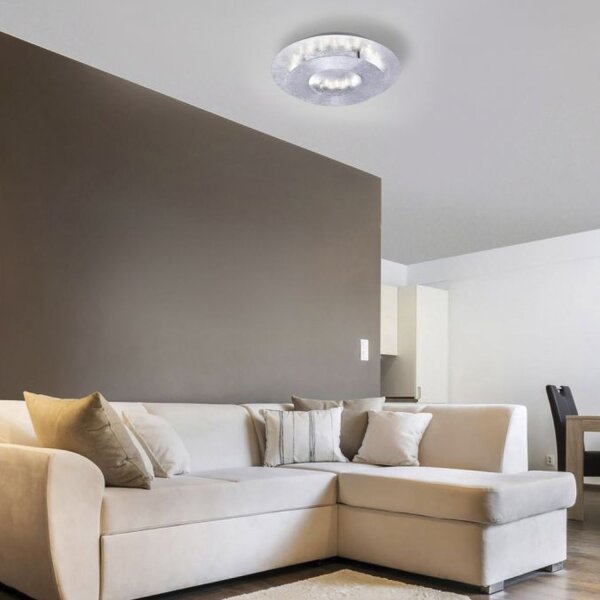 Plafonnier LED orientable Ø34 cm 6 W en feuille dargent