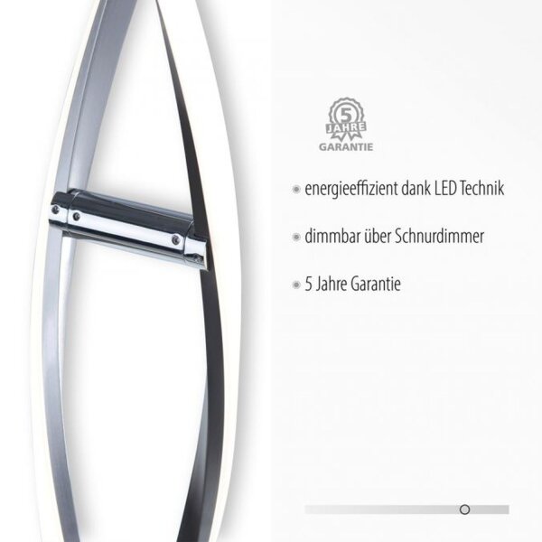 Lampadaire LED à intensité variable en acier H:134 cm 3000 K 3128 lm