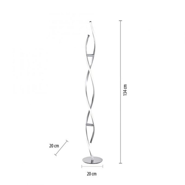 Lampadaire LED à intensité variable en acier H:134 cm 3000 K 3128 lm