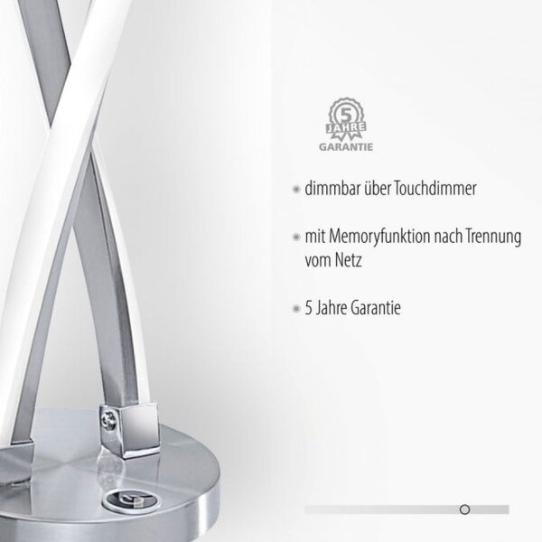 Lampe de table LED stylée en acier 13 W dimmable Touch