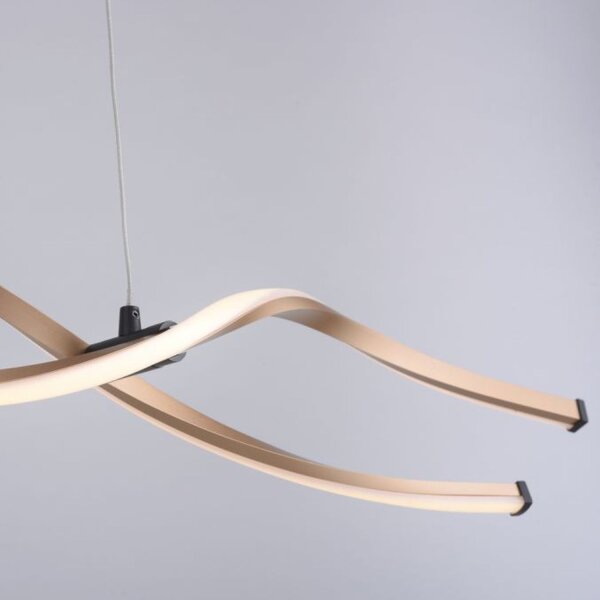 Grande lampe LED à suspendre noir or 105 cm 3000 K dimmable