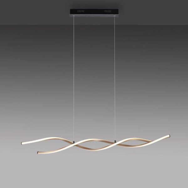 Grande lampe LED à suspendre noir or 105 cm 3000 K dimmable