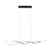 Grande lampe LED à suspendre noir or 105 cm 3000 K...