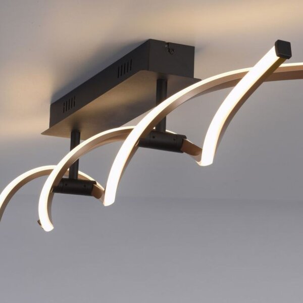 Lampe de plafonnier LED à intensité variable noir laiton 106 cm 3000 K