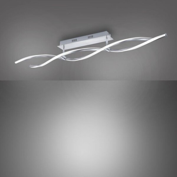 Lampe de plafonnier LED à intensité variable en acier 110 cm 3000 K vagues
