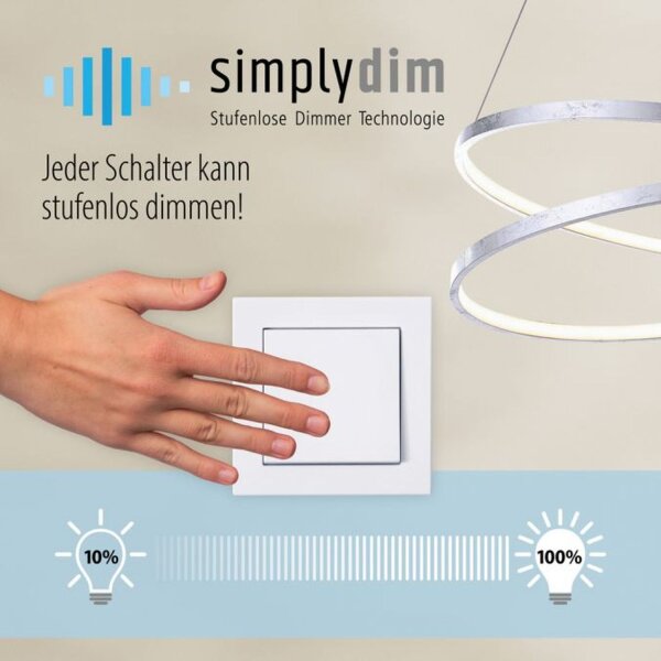 Lampe de plafonnier LED à intensité variable en acier 110 cm 3000 K vagues