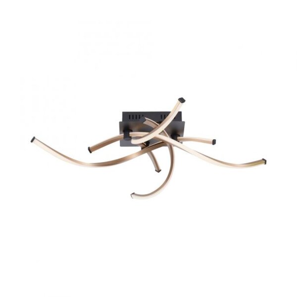 Lampe de plafonnier LED à intensité variable noir or L:78 cm 4220 lm