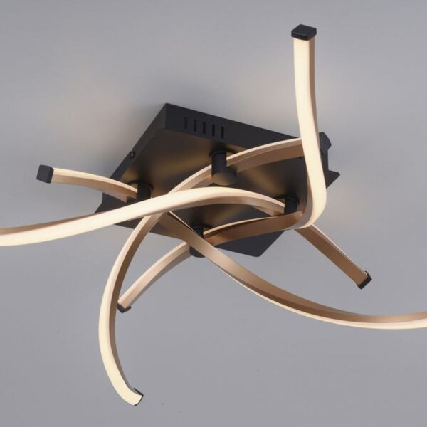 Lampe de plafonnier LED à intensité variable noir or L:78 cm 4220 lm