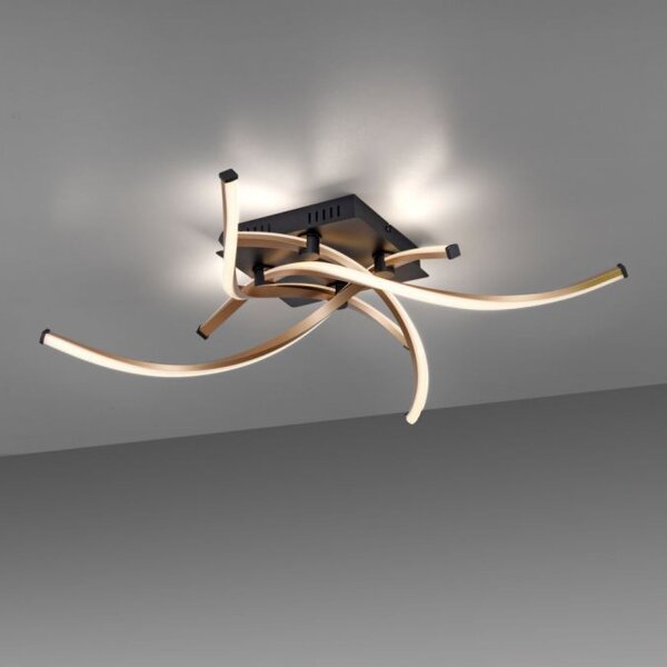 Lampe de plafonnier LED à intensité variable noir or L:78 cm 4220 lm