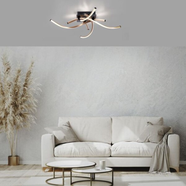 Lampe de plafonnier LED à intensité variable noir or L:78 cm 4220 lm