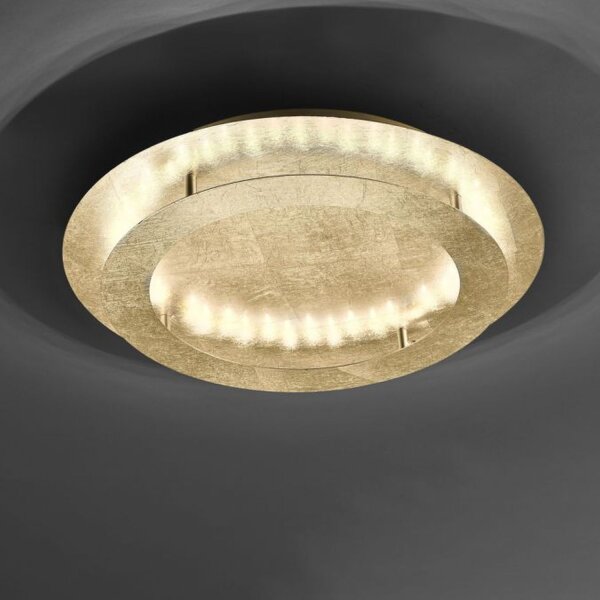 Plafonnier LED en feuille dor métal 3000 lm Ø50 cm