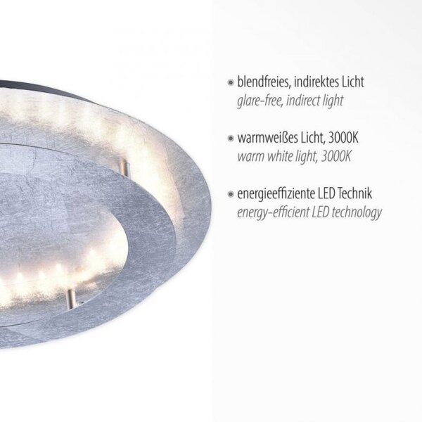 Plafonnier LED en métal argenté 3000 lm Ø50 cm