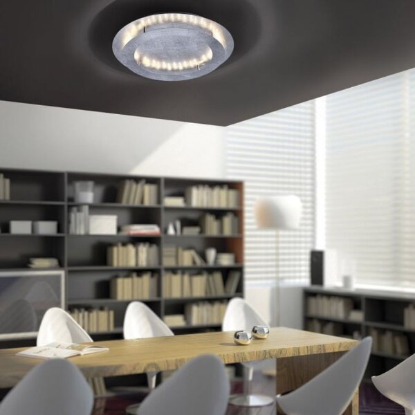 Plafonnier LED en métal argenté 3000 lm Ø50 cm