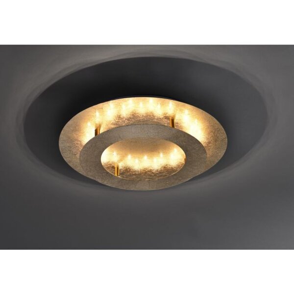 Plafonnier LED en feuille dor métal 2270 lm Ø40 cm