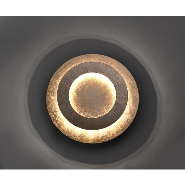 Plafonnier LED en feuille dor métal 2270 lm Ø40 cm