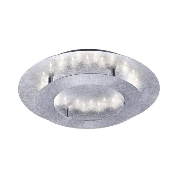 Plafonnier LED feuille dargent métal 18 W Ø40 cm