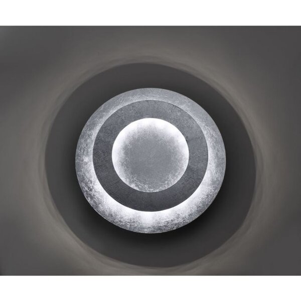 Plafonnier LED feuille dargent métal 18 W Ø40 cm