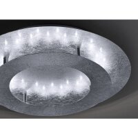 Plafonnier LED feuille dargent métal 18 W...