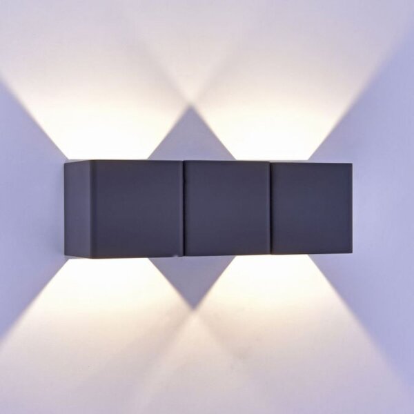 Applique LED extérieure aluminium IP54 22,5 cm anthracite
