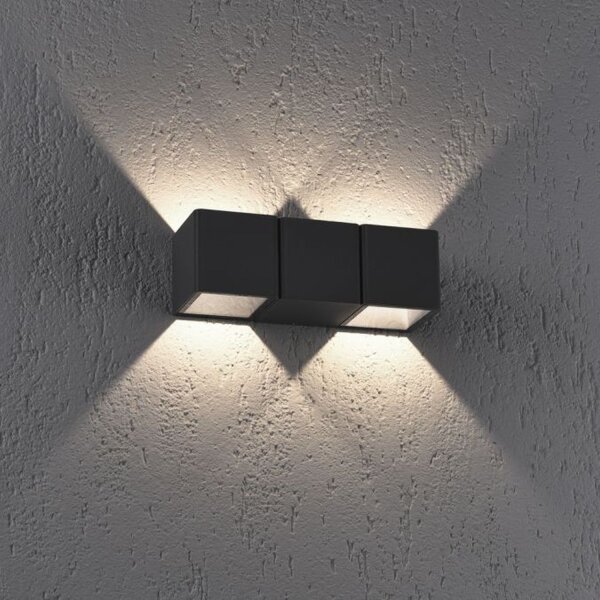 Applique LED extérieure aluminium IP54 22,5 cm anthracite