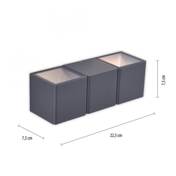 Applique LED extérieure aluminium IP54 22,5 cm anthracite