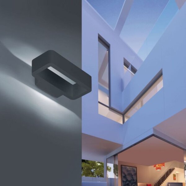 Applique LED extérieure aluminium anthracite IP54 L:22 cm