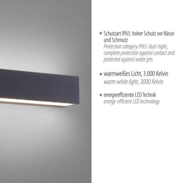 Lampe dextérieur LED murale aluminium L:25 cm IP65 Up & Down
