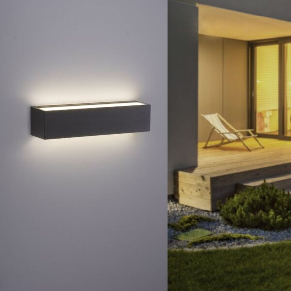 Lampe dextérieur LED murale aluminium L:25 cm IP65 Up & Down